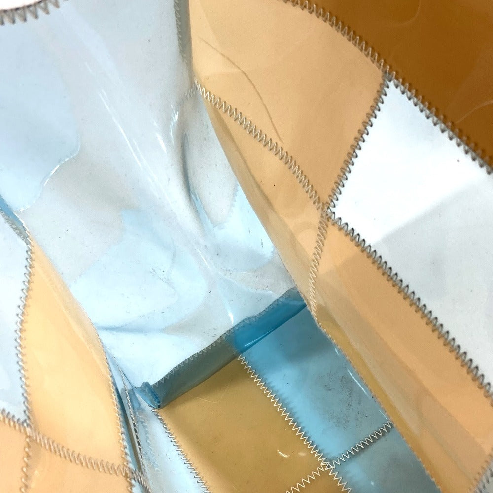 CHANEL CC ココマーク ロゴ パッチワーク カバン トートバッグ 肩掛け ショルダーバッグ ビニール ユニセックス ベージュ