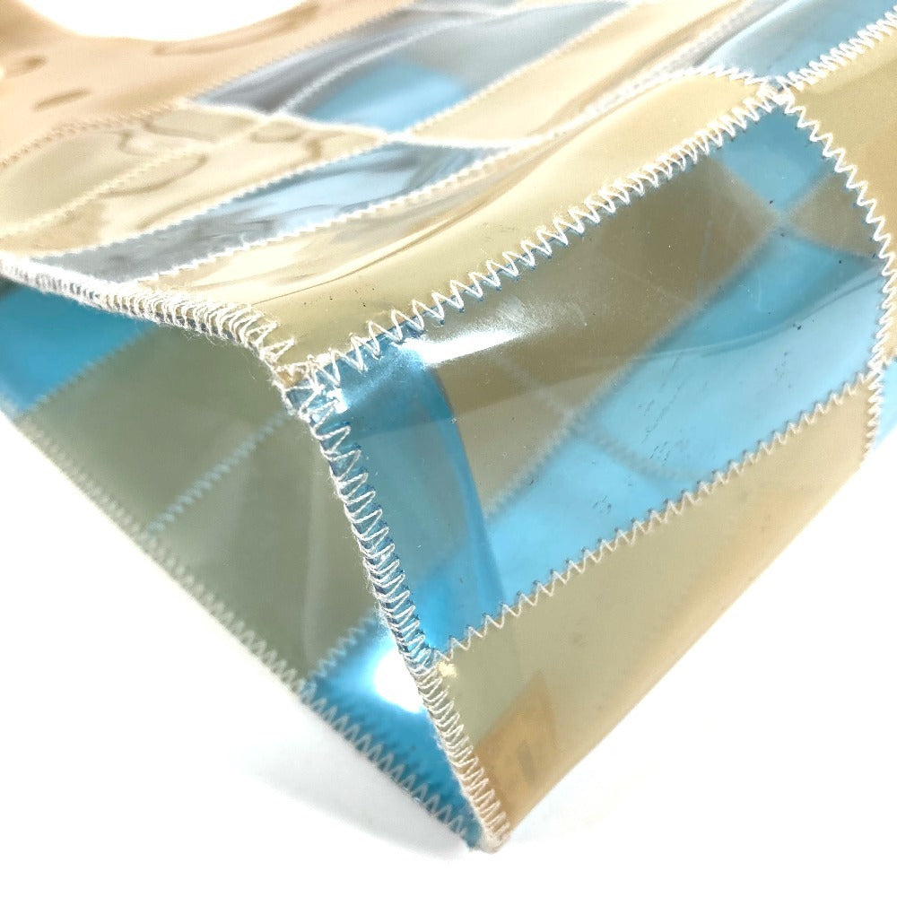 CHANEL CC ココマーク ロゴ パッチワーク カバン トートバッグ 肩掛け ショルダーバッグ ビニール ユニセックス ベージュ