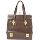 VERSACE Vintage Sunburst Bag 2-Tier Vanity Box Box Vanity Bag Handbag Leather Unisex Brown