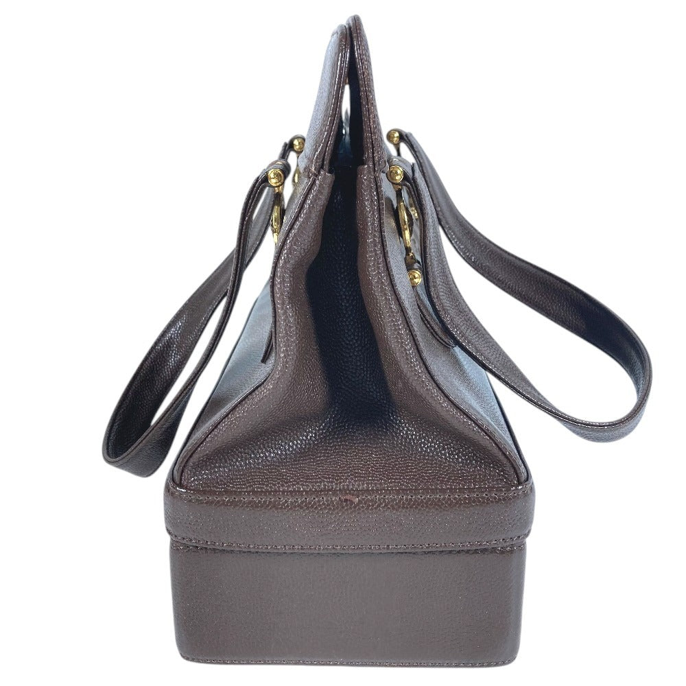 VERSACE Vintage Sunburst Bag 2-Tier Vanity Box Box Vanity Bag Handbag Leather Unisex Brown