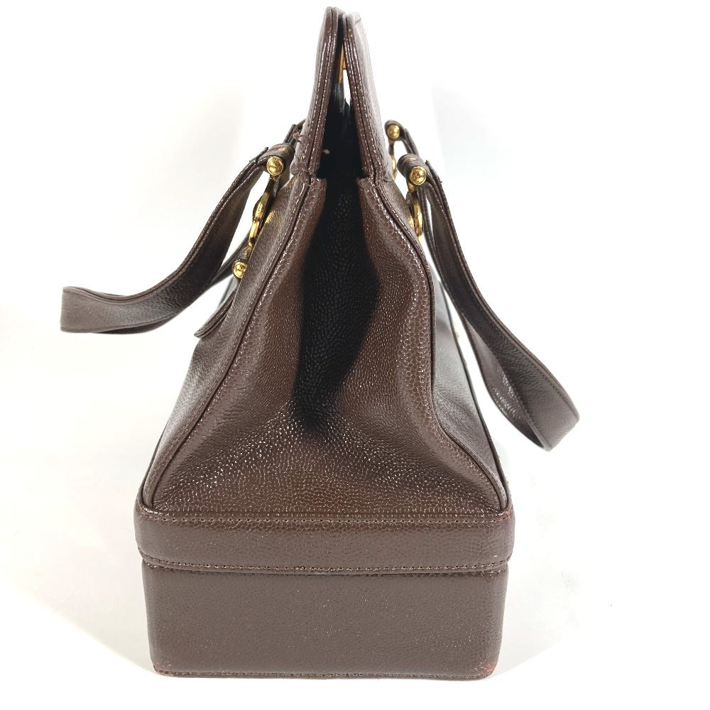 VERSACE Vintage Sunburst Bag 2-Tier Vanity Box Box Vanity Bag Handbag Leather Unisex Brown