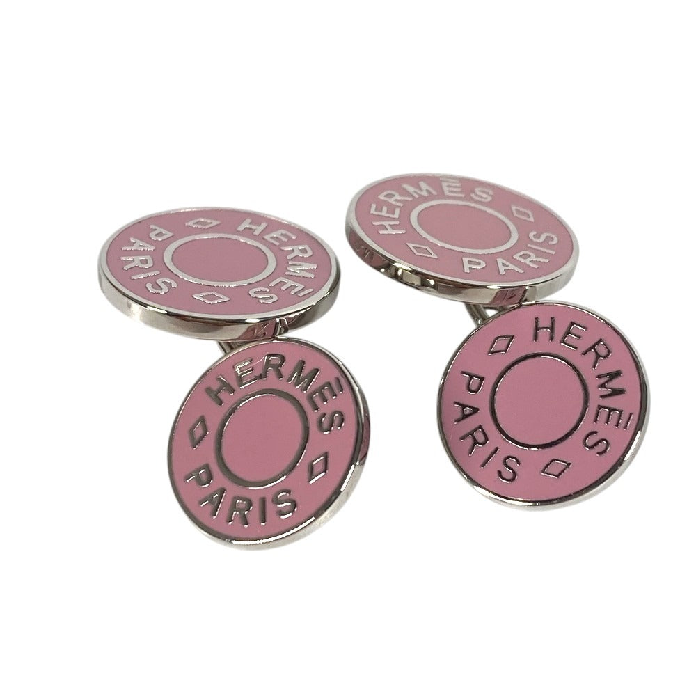 HERMES セリエ ロゴ カフス アクセサリー カフリンクス ボタン カフス メタル ユニセックス シルバー