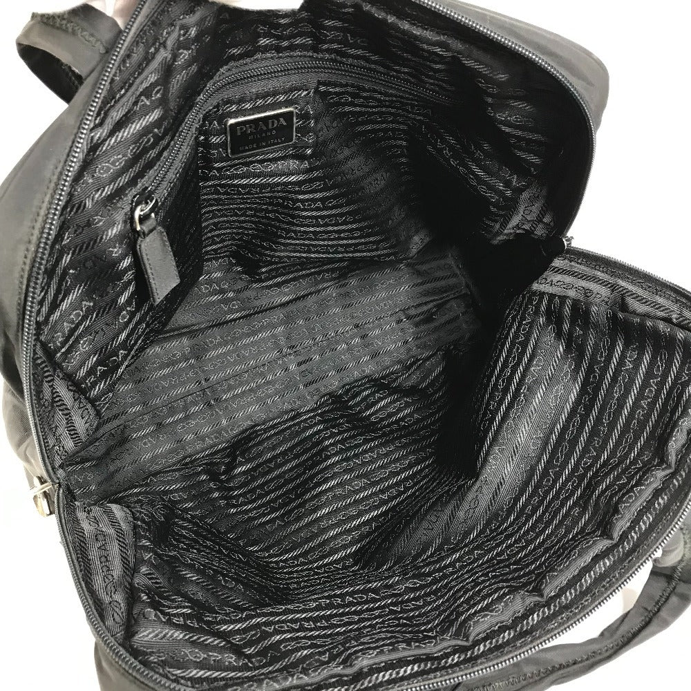 PRADA Triangle Logo Plate Handbag Tote Bag Briefcase Document Bag Business Bag Nylon Unisex Black