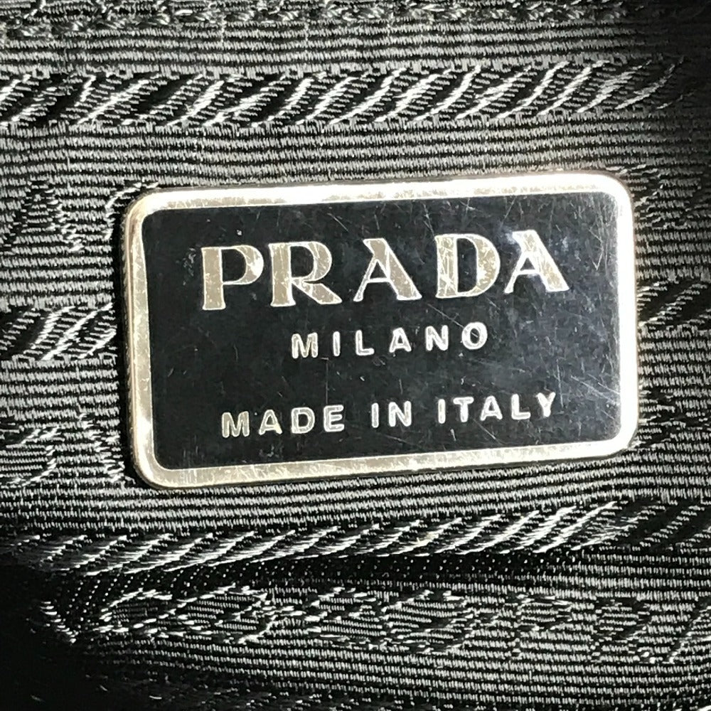 PRADA Triangle Logo Plate Handbag Tote Bag Briefcase Document Bag Business Bag Nylon Unisex Black