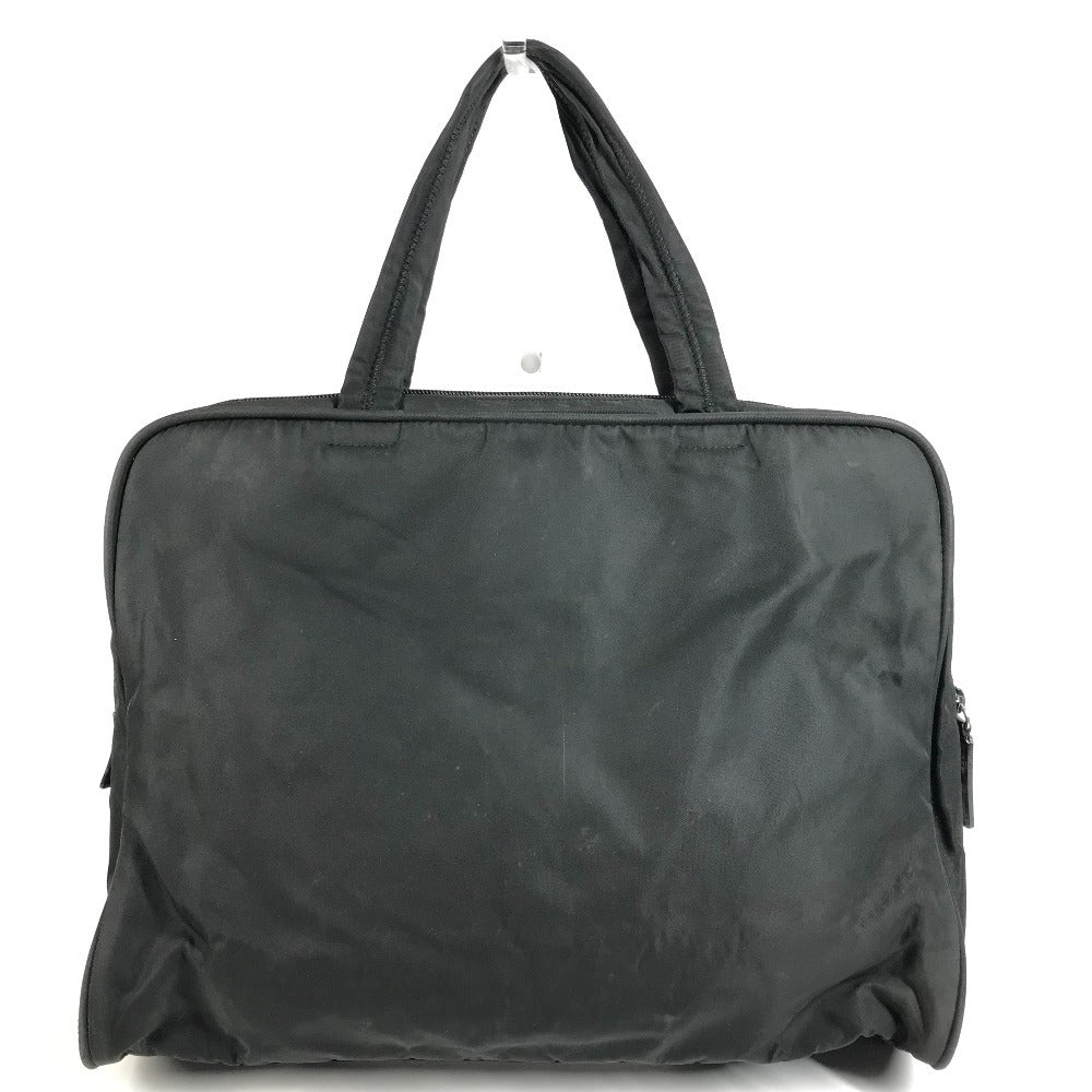 PRADA Triangle Logo Plate Handbag Tote Bag Briefcase Document Bag Business Bag Nylon Unisex Black