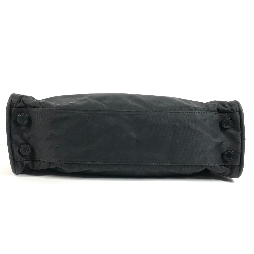 PRADA Triangle Logo Plate Handbag Tote Bag Briefcase Document Bag Business Bag Nylon Unisex Black
