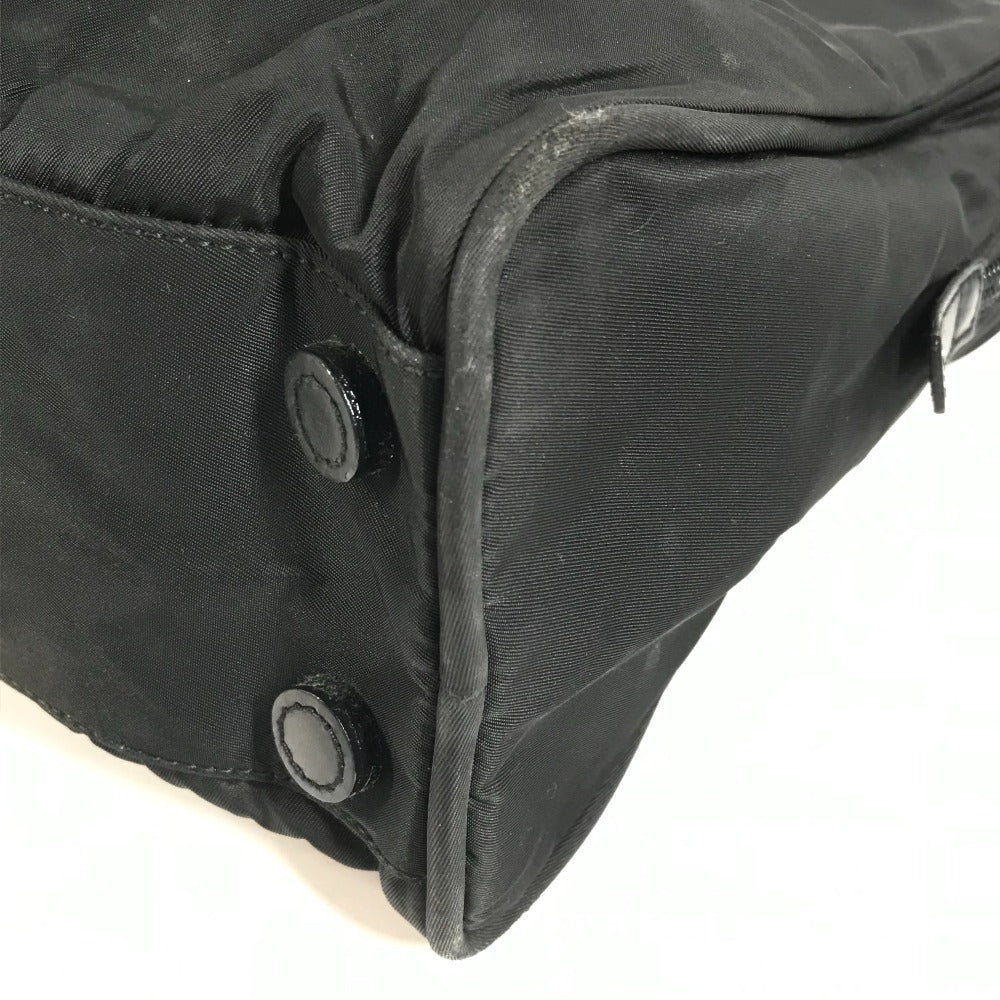 PRADA Triangle Logo Plate Handbag Tote Bag Briefcase Document Bag Business Bag Nylon Unisex Black