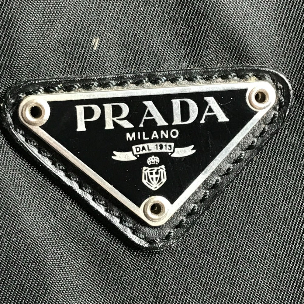 PRADA Triangle Logo Plate Handbag Tote Bag Briefcase Document Bag Business Bag Nylon Unisex Black