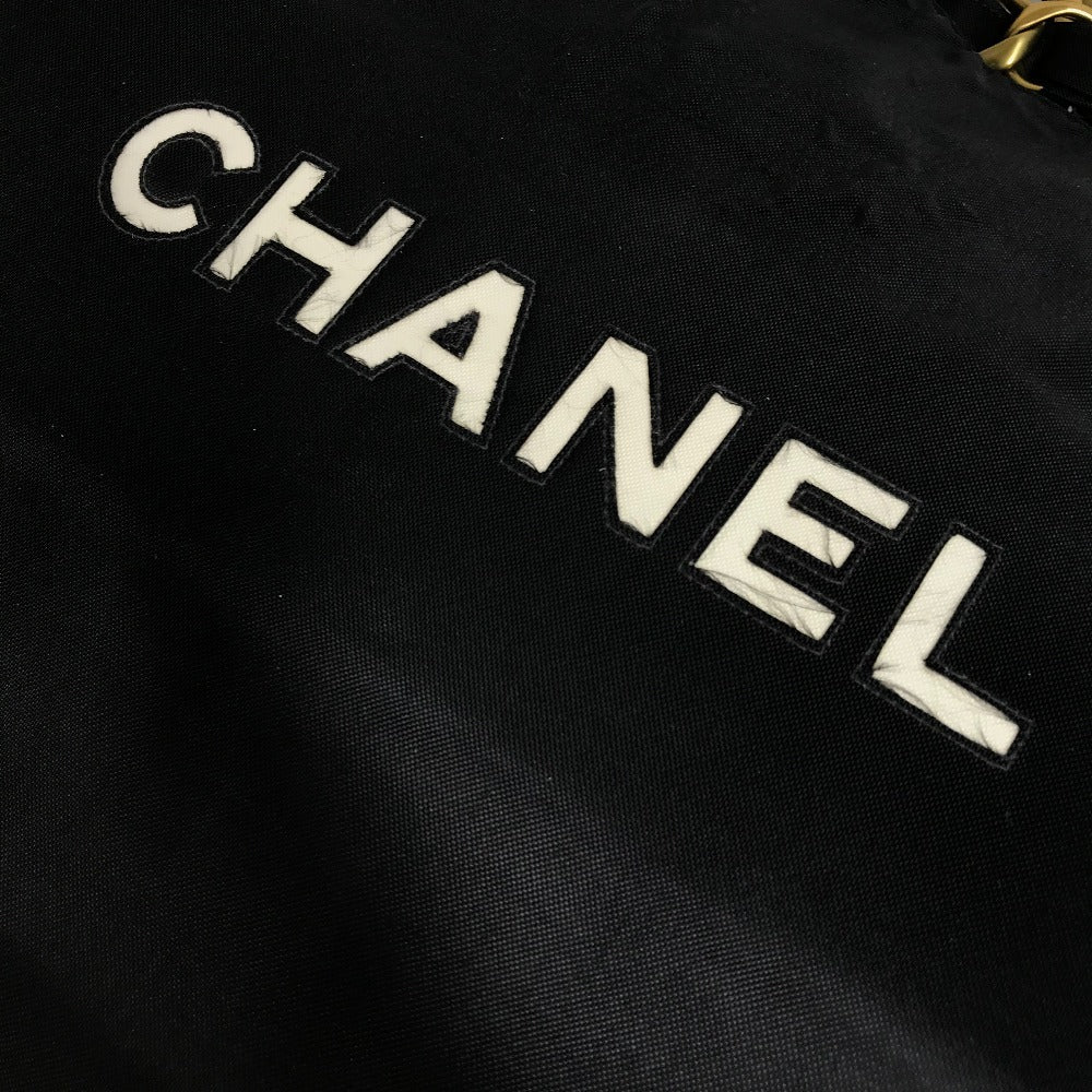 CHANEL CC ココマーク ロゴ トートバッグ 肩掛け チェーンバッグ Wチェーン カバン ショルダーバッグ ナイロン ユニセックス ブラック