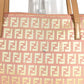 FENDI Zucchino Logo Shoulder Bag Tote Bag Shoulder Bag Leather/Canvas Unisex Pink Beige