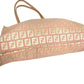 FENDI Zucchino Logo Shoulder Bag Tote Bag Shoulder Bag Leather/Canvas Unisex Pink Beige