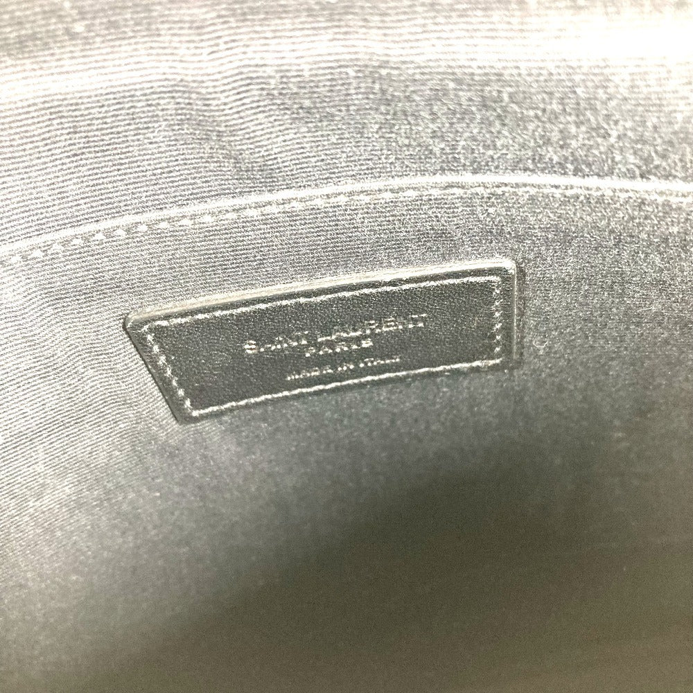 Saint Laurent 397294 Logo Bag Pouch Second Bag Clutch Bag Leather Unisex Black