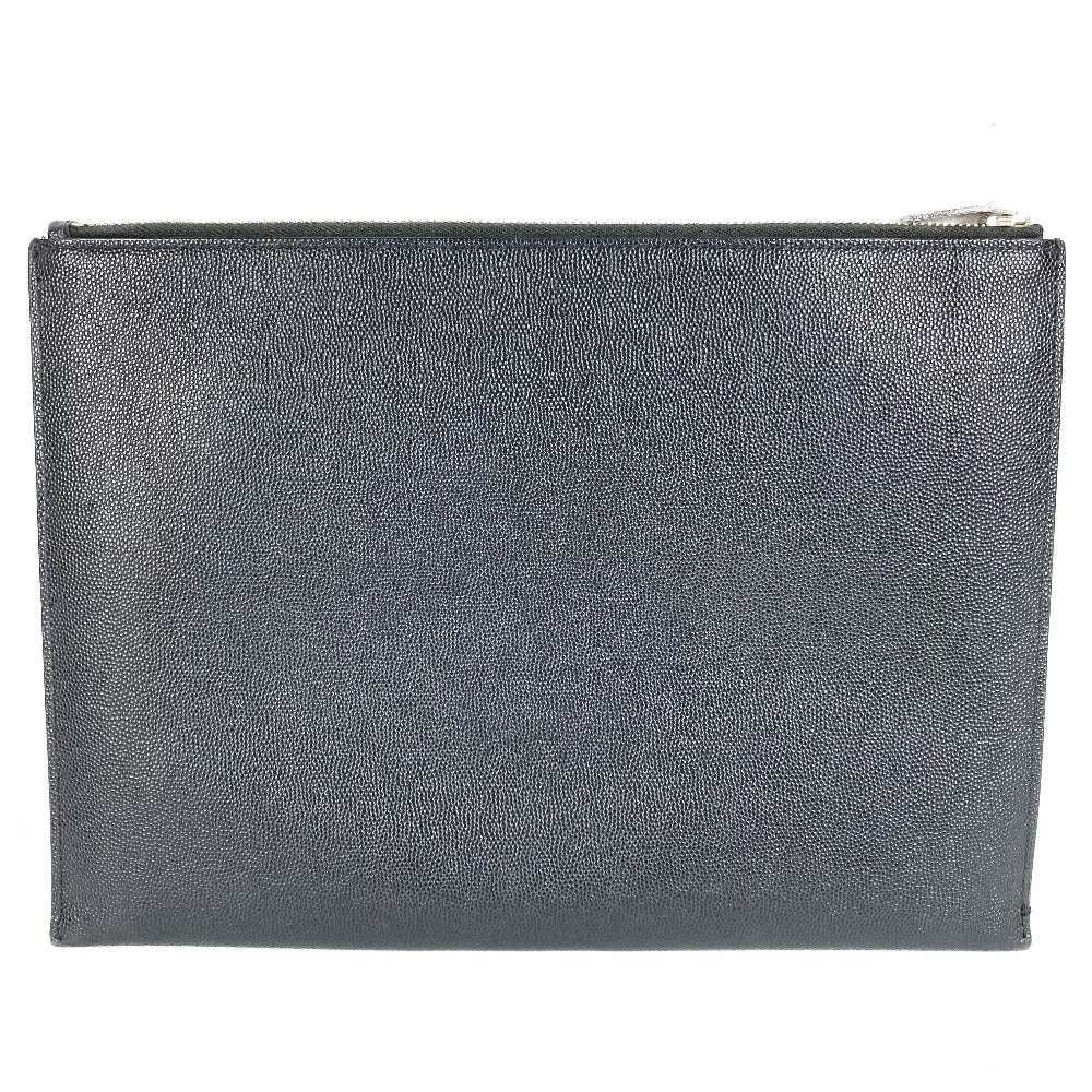 Saint Laurent 397294 Logo Bag Pouch Second Bag Clutch Bag Leather Unisex Black
