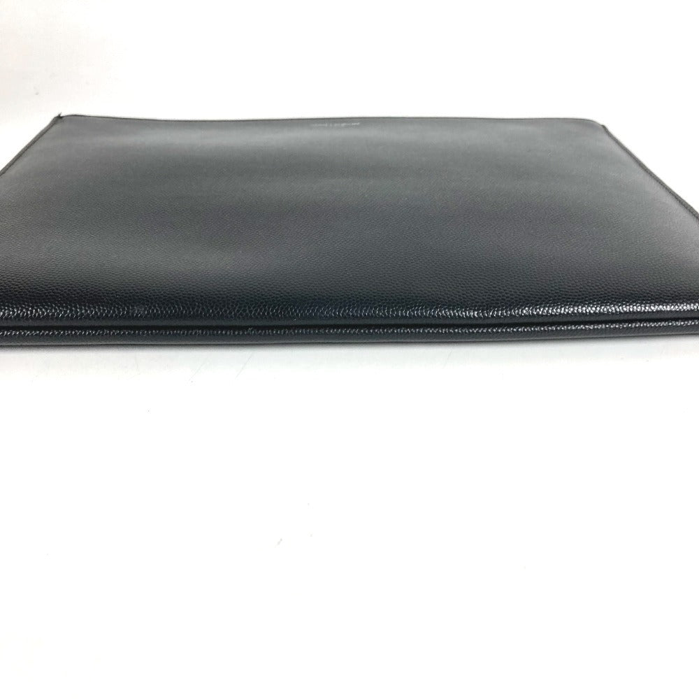 Saint Laurent 397294 Logo Bag Pouch Second Bag Clutch Bag Leather Unisex Black