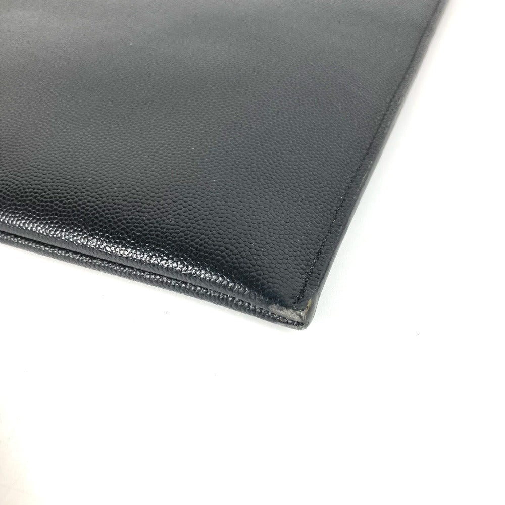 Saint Laurent 397294 Logo Bag Pouch Second Bag Clutch Bag Leather Unisex Black