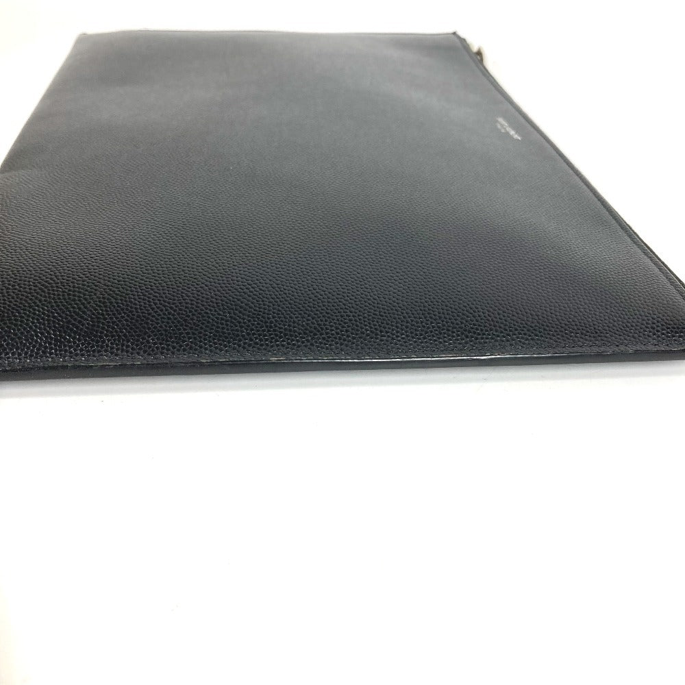 Saint Laurent 397294 Logo Bag Pouch Second Bag Clutch Bag Leather Unisex Black