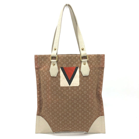 LOUIS VUITTON M40022 モノグラム ミニ イニシャル タンジェ 肩掛け ショルダーバッグ カバン 縦型 トートバッグ レザー/キャンバス レディース ベージュ