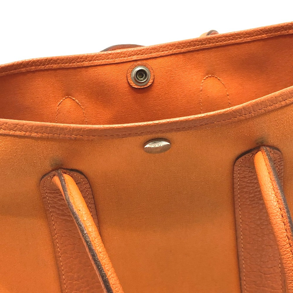 HERMES Garden Party TPM Bag Tote Bag Handbag Leather/Canvas Unisex Orange