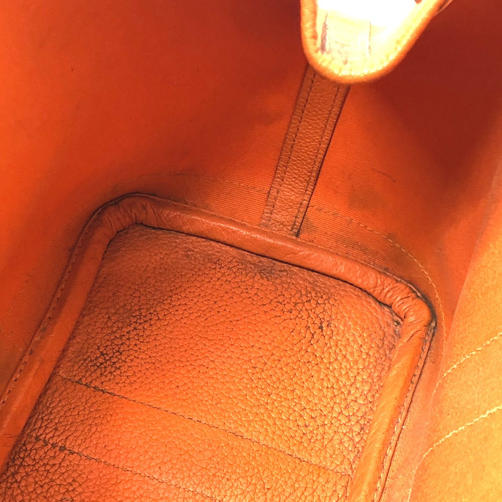 HERMES Garden Party TPM Bag Tote Bag Handbag Leather/Canvas Unisex Orange