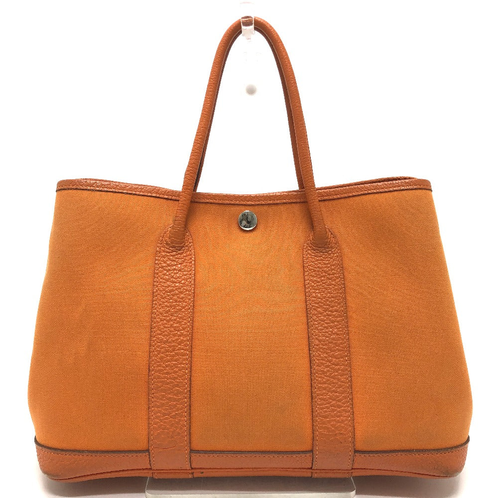 HERMES Garden Party TPM Bag Tote Bag Handbag Leather/Canvas Unisex Orange