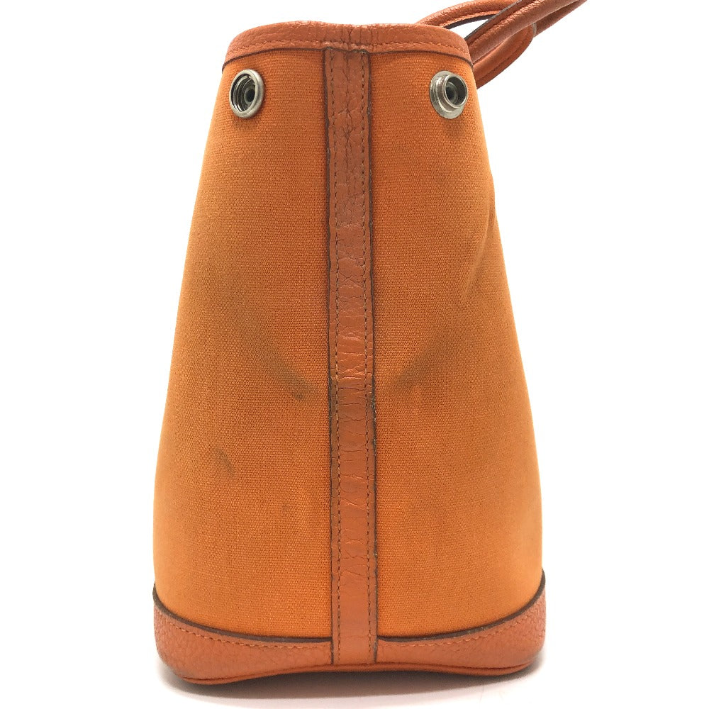 HERMES Garden Party TPM Bag Tote Bag Handbag Leather/Canvas Unisex Orange