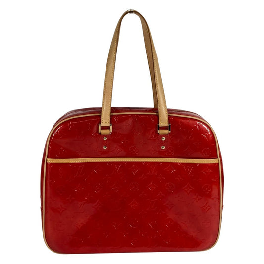 LOUIS VUITTON M91080 モノグラムヴェルニ サットン 肩掛け ボストンバッグ カバン ショルダーバッグ モノグラムヴェルニキャンバス レディース レッド