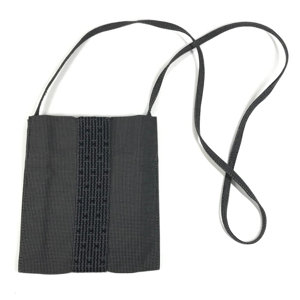 HERMES Herline Logo Bag Crossbody Pouch Shoulder Bag Polyamide Unisex Grey