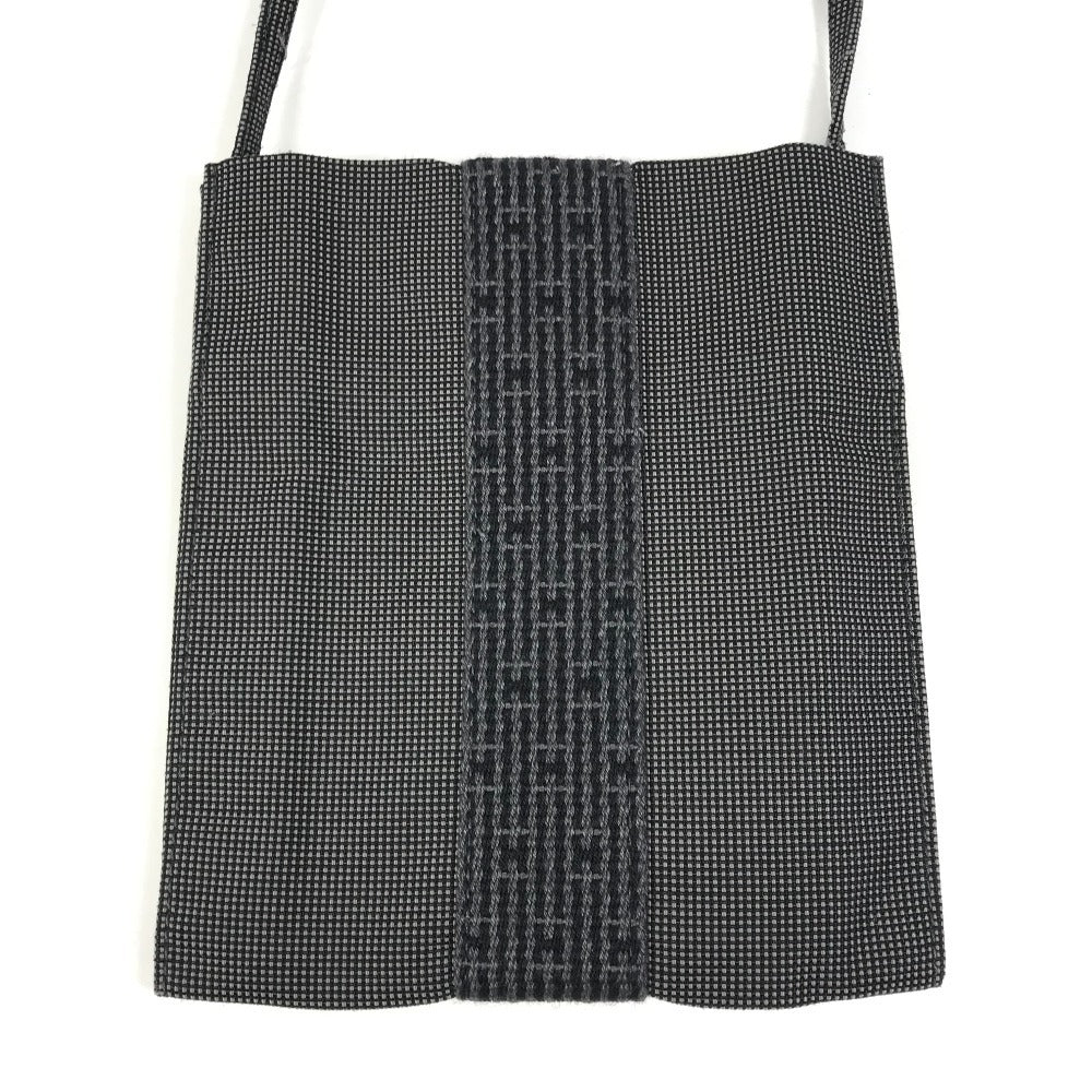 HERMES Herline Logo Bag Crossbody Pouch Shoulder Bag Polyamide Unisex Grey