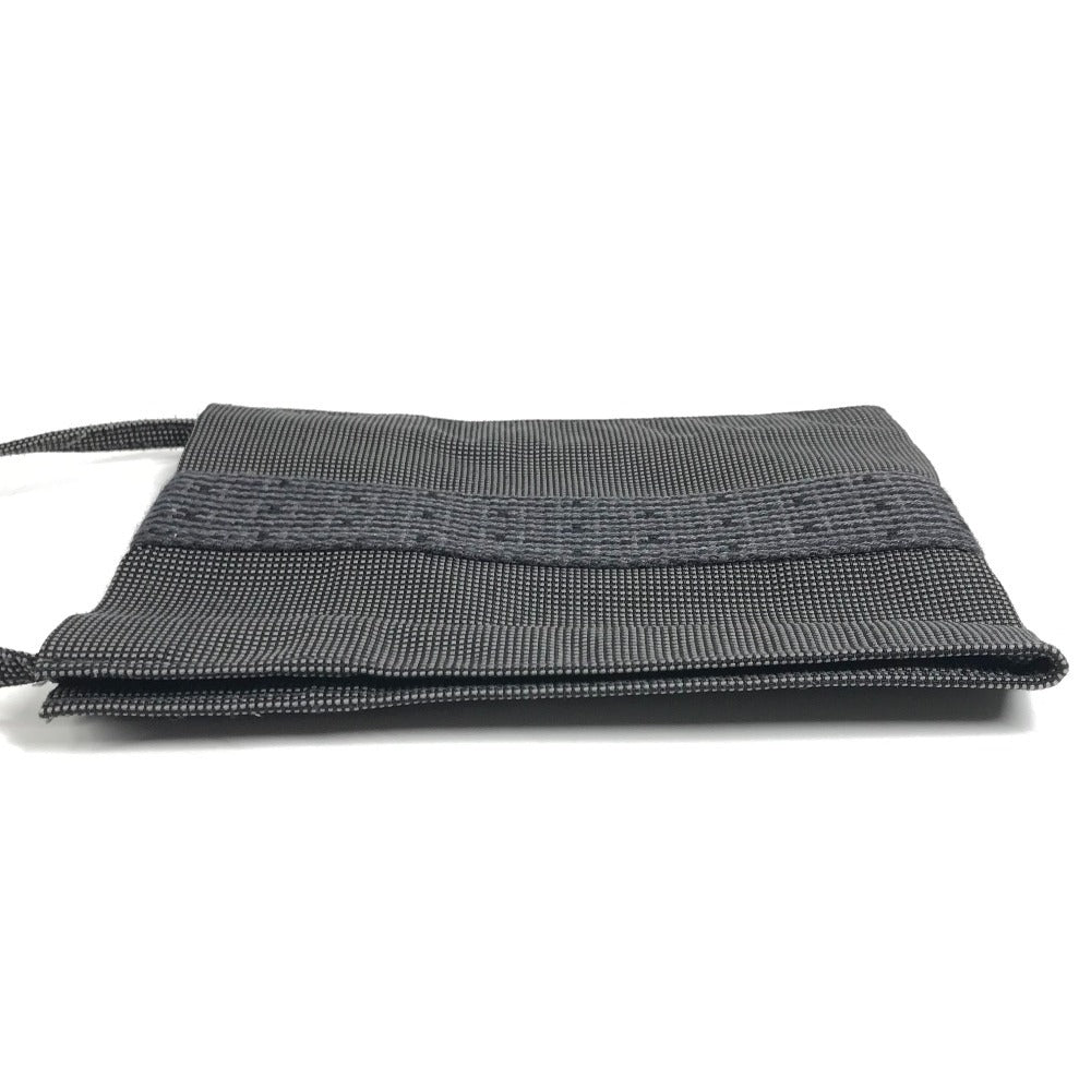 HERMES Herline Logo Bag Crossbody Pouch Shoulder Bag Polyamide Unisex Grey
