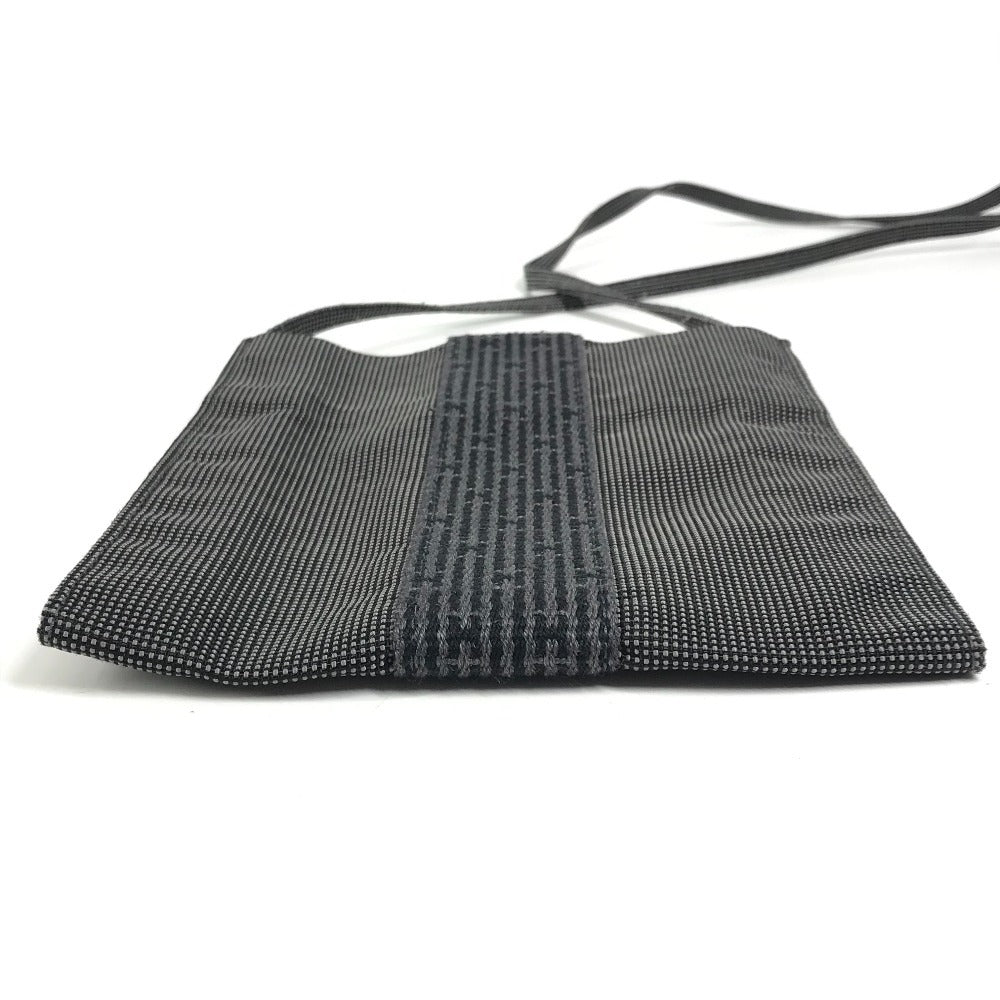HERMES Herline Logo Bag Crossbody Pouch Shoulder Bag Polyamide Unisex Grey