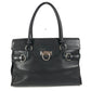 Salvatore Ferragamo Gancini Logo Shoulder Bag Flap Tote Bag Business Bag Shoulder Bag Leather Unisex Black
