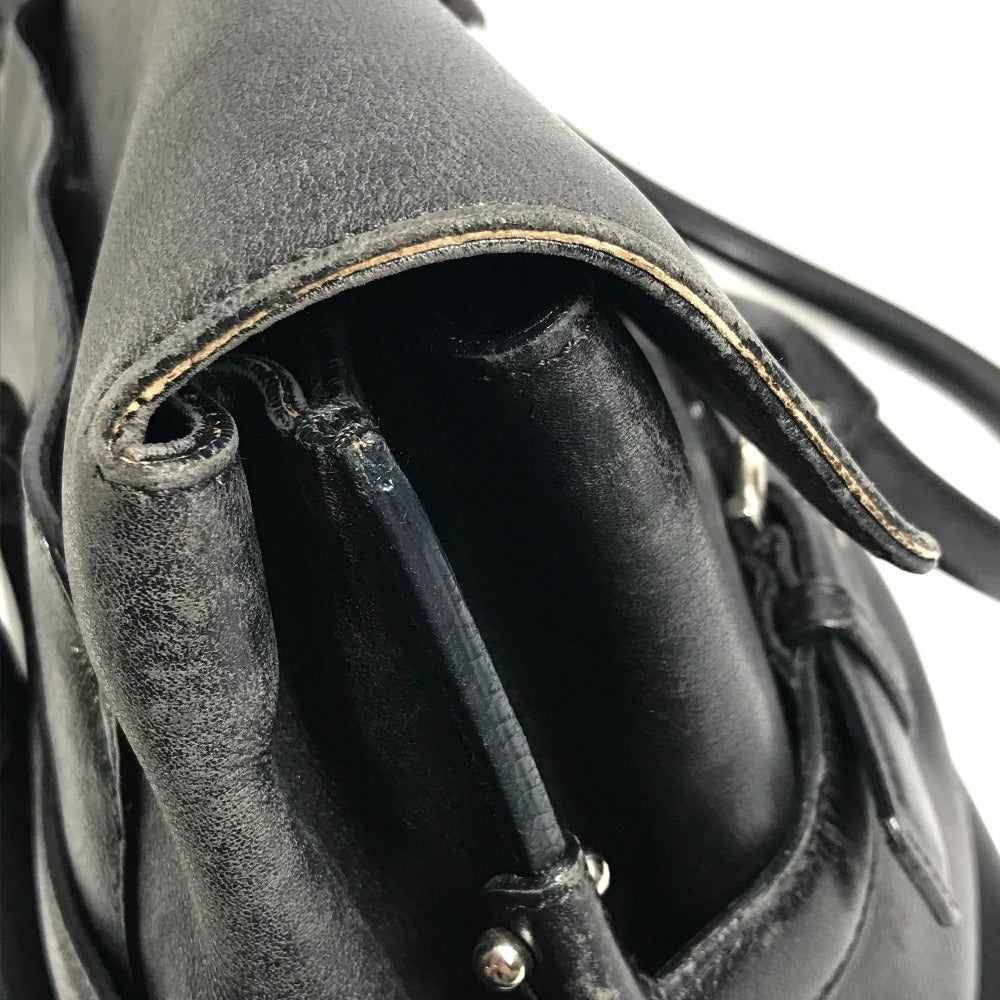 Salvatore Ferragamo Gancini Logo Shoulder Bag Flap Tote Bag Business Bag Shoulder Bag Leather Unisex Black