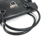 Salvatore Ferragamo Gancini Logo Shoulder Bag Flap Tote Bag Business Bag Shoulder Bag Leather Unisex Black