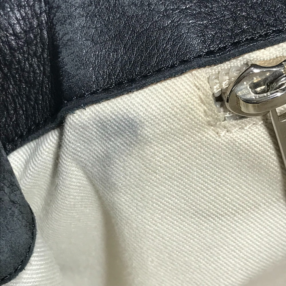 Salvatore Ferragamo Gancini Logo Shoulder Bag Flap Tote Bag Business Bag Shoulder Bag Leather Unisex Black