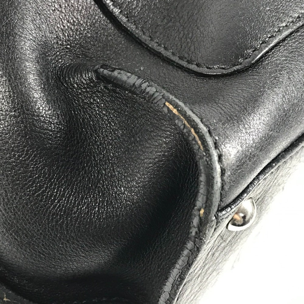 Salvatore Ferragamo Gancini Logo Shoulder Bag Flap Tote Bag Business Bag Shoulder Bag Leather Unisex Black
