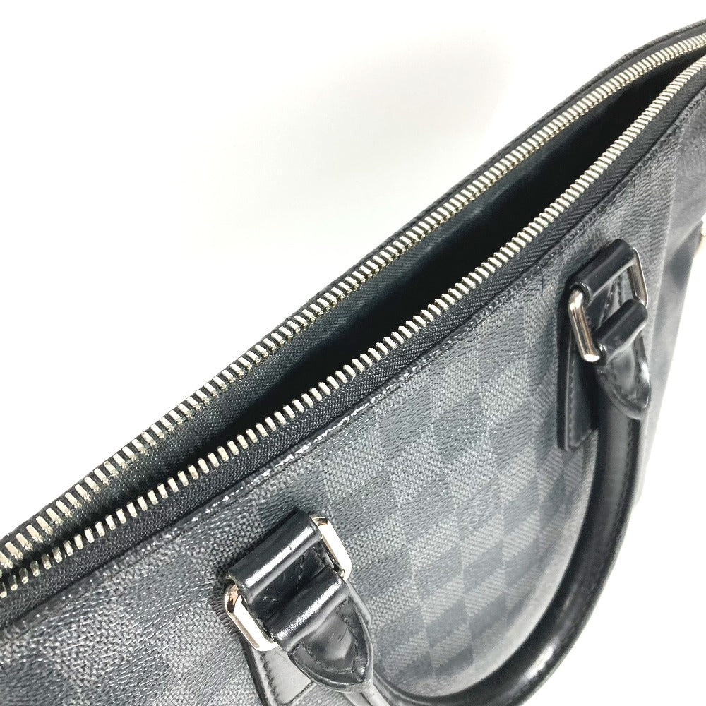 LOUIS VUITTON N48224 Damier Graphite Port Document Jour PDJ Bag Briefcase Handbag Document Bag Business Bag Damier Graphite Canvas Unisex Black