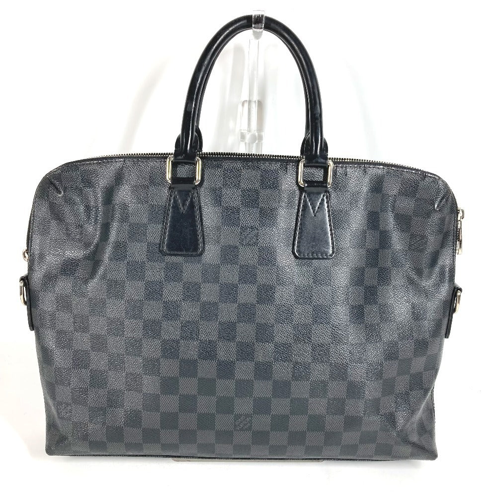 LOUIS VUITTON N48224 Damier Graphite Port Document Jour PDJ Bag Briefcase Handbag Document Bag Business Bag Damier Graphite Canvas Unisex Black