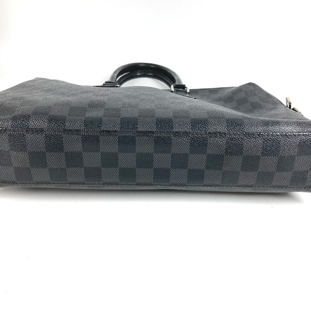 LOUIS VUITTON N48224 Damier Graphite Port Document Jour PDJ Bag Briefcase Handbag Document Bag Business Bag Damier Graphite Canvas Unisex Black