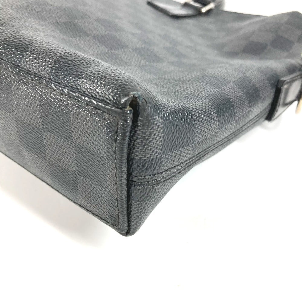 LOUIS VUITTON N48224 Damier Graphite Port Document Jour PDJ Bag Briefcase Handbag Document Bag Business Bag Damier Graphite Canvas Unisex Black