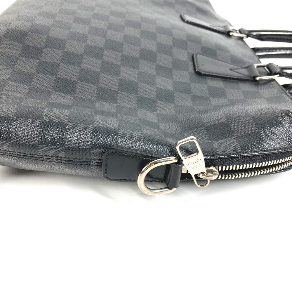 LOUIS VUITTON N48224 Damier Graphite Port Document Jour PDJ Bag Briefcase Handbag Document Bag Business Bag Damier Graphite Canvas Unisex Black