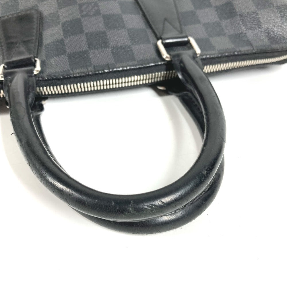 LOUIS VUITTON N48224 Damier Graphite Port Document Jour PDJ Bag Briefcase Handbag Document Bag Business Bag Damier Graphite Canvas Unisex Black