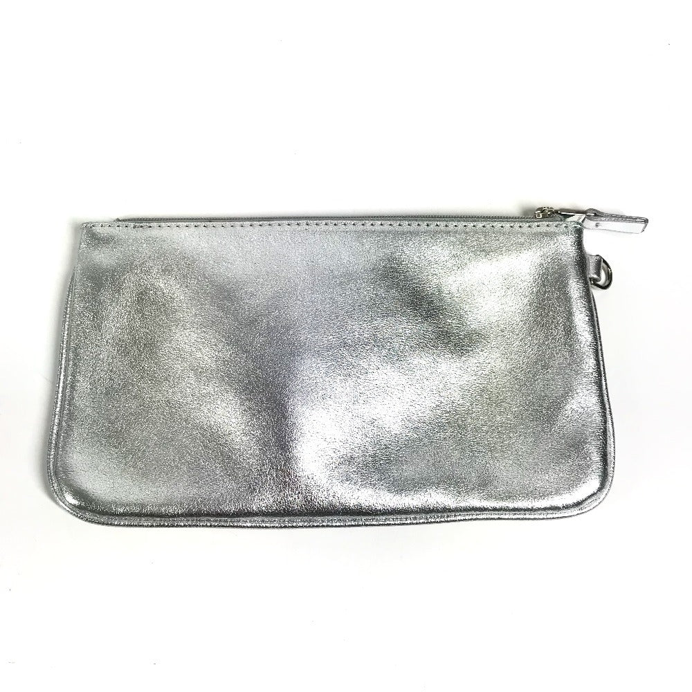 TIFFANY&Co. Pouch-Included Logo Reversible Bag Tote Bag Handbag Leather Unisex Silver