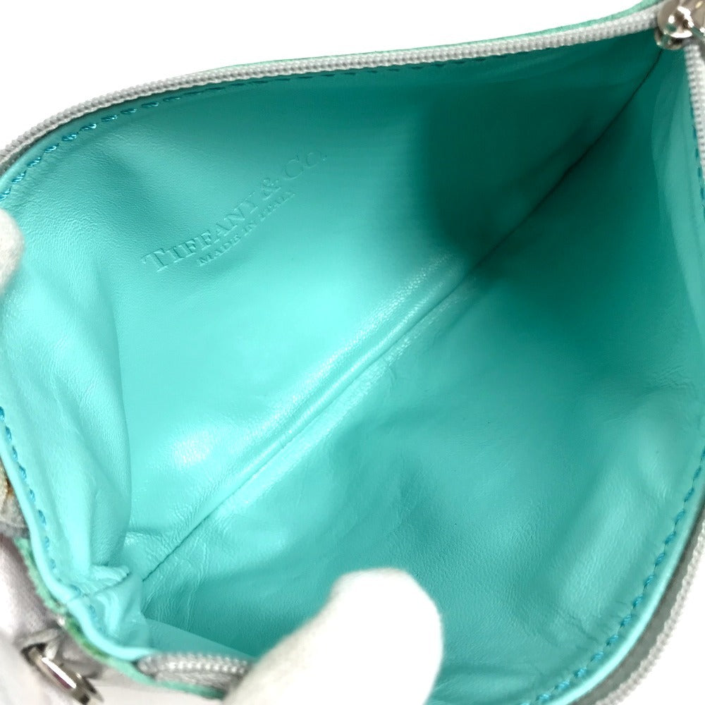 TIFFANY&Co. Pouch-Included Logo Reversible Bag Tote Bag Handbag Leather Unisex Silver
