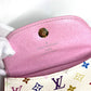 LOUIS VUITTON M66560 Monogram Multicolor Enveloppe Cartes de Visite Business Card Holder Pass Case Card Case Monogram Multicolor Canvas Women's Blanc White