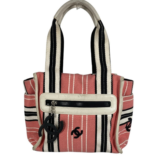CHANEL クルーズライン CC ココマーク ロゴ 肩掛け カバン トートバッグ ショルダーバッグ キャンバス/レザー レディース ピンク