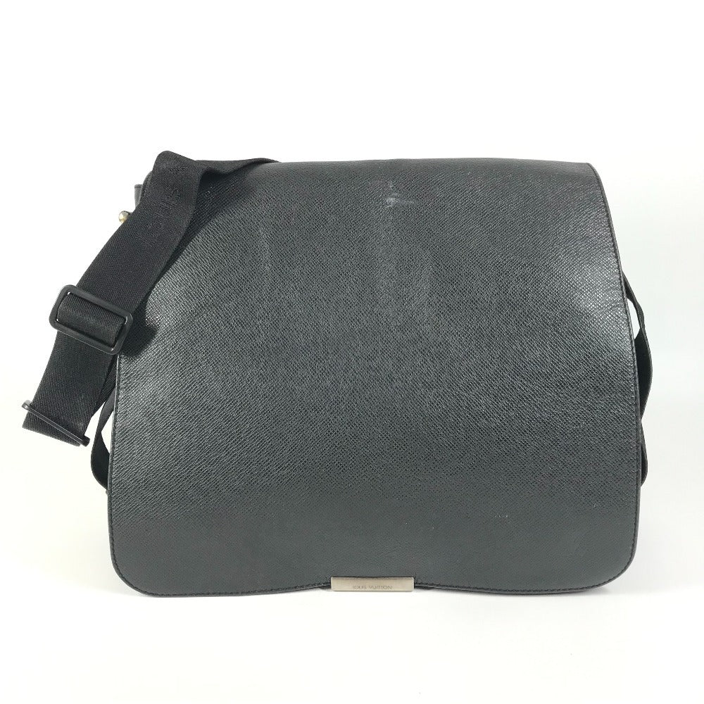 LOUIS VUITTON M30142 Taiga Victor Bag Crossbody Messenger Bag Flap Shoulder Bag Taiga Leather Unisex Noir Black