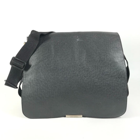 LOUIS VUITTON M30142 Taiga Victor Bag Crossbody Messenger Bag Flap Shoulder Bag Taiga Leather Unisex Noir Black
