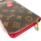 LOUIS VUITTON M95006 Monogram Cherry Porte-Monnaie Zip Long Wallet by Takashi Murakami, Round Zipper, Monogram Cherry Canvas, Women's, Brown