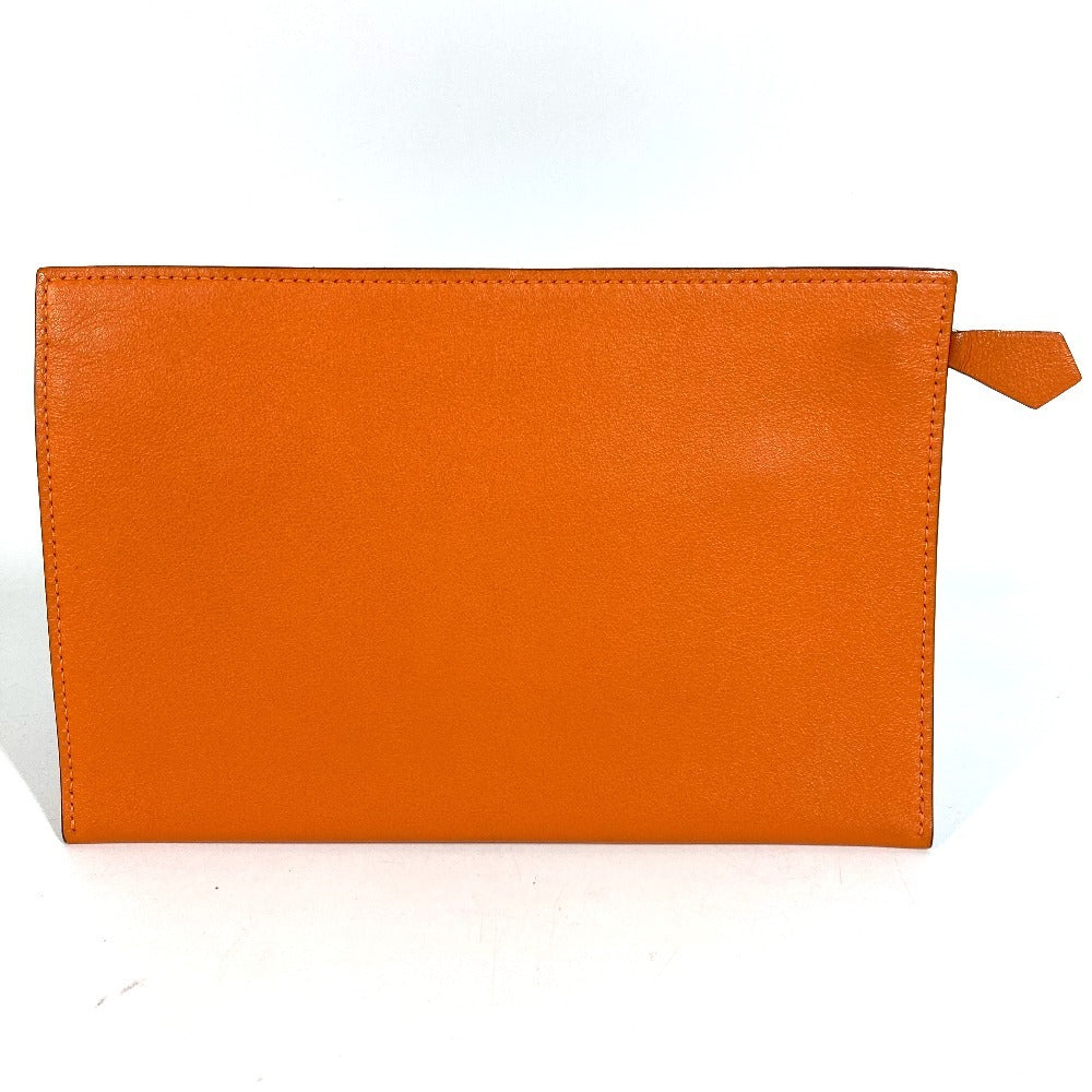 HERMES ジップザック Wジップ フラットポーチ カードケース 小銭入れ 財布 コインケース ポーチ シェーブル ユニセックス オレンジ