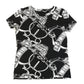 HERMES All-Over Logo Apparel Top Short Sleeve T-Shirt Cotton Women's Black
